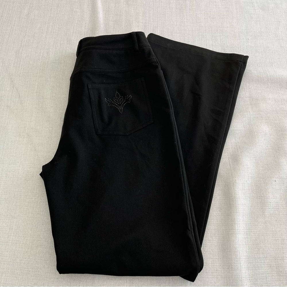 St John Sport Black Wide Leg Trousers Businesswear Office Classic Size 8